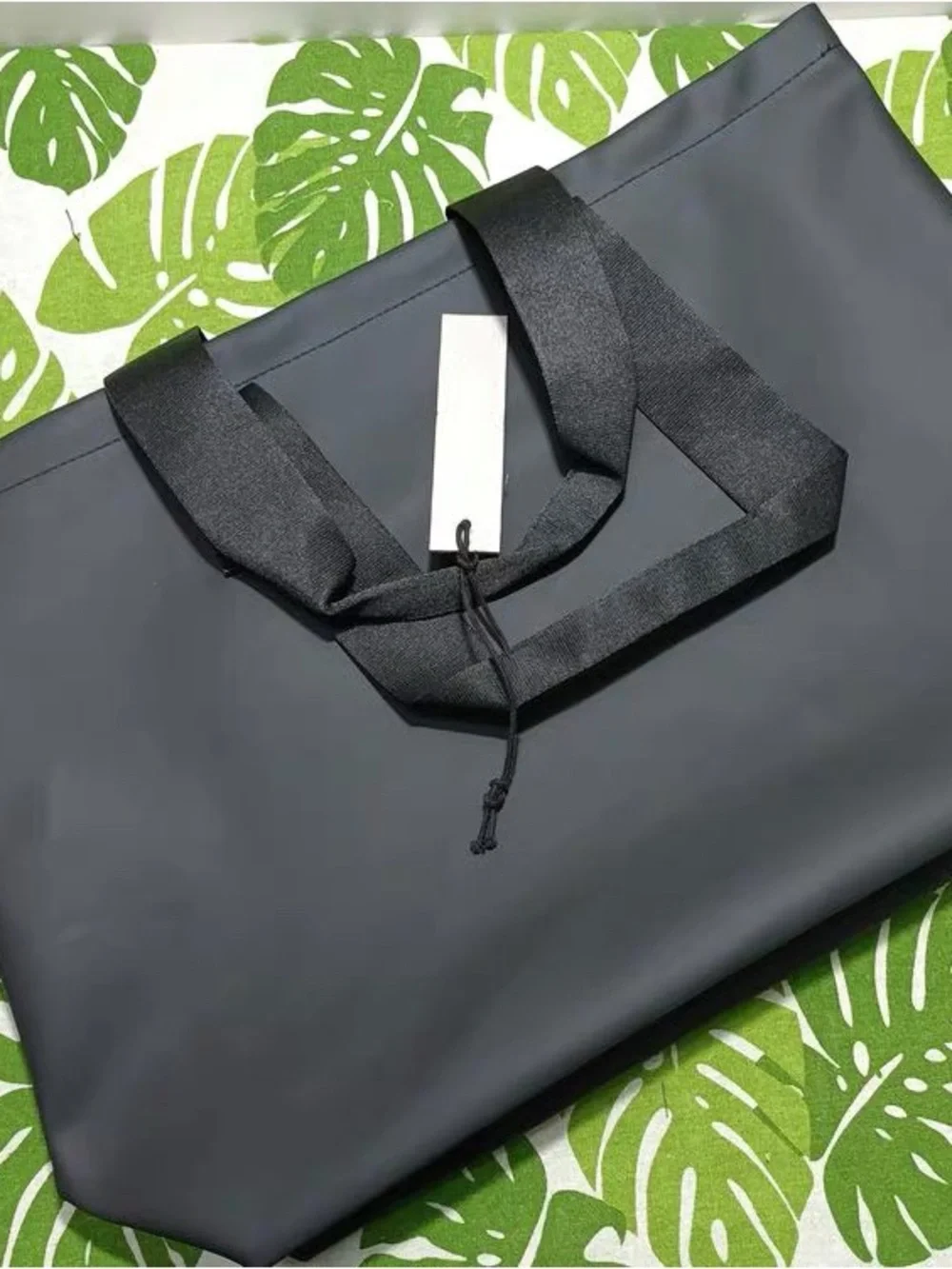 ESSENTIALS Black Minimal Embossed Tote